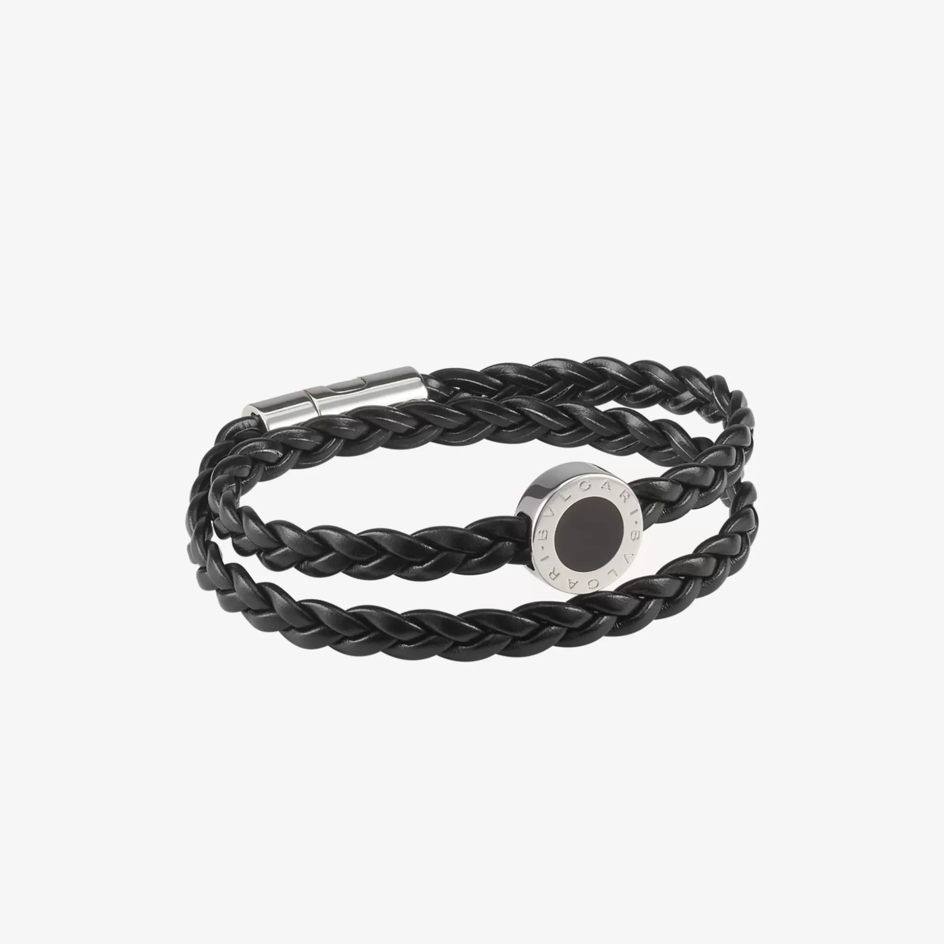 Shop BVLGARI Man Leather Bracelet