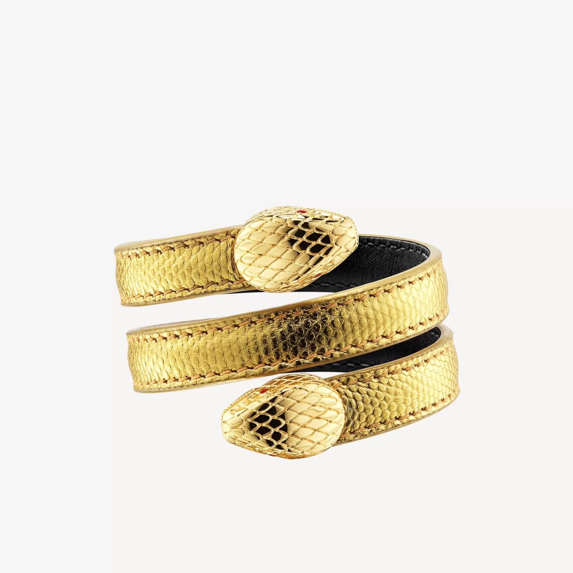 Shop BVLGARI Serpenti Forever Leather Bracelet